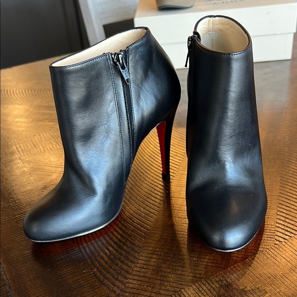 Black Leather Ankle Boots - Picture 1 of 6